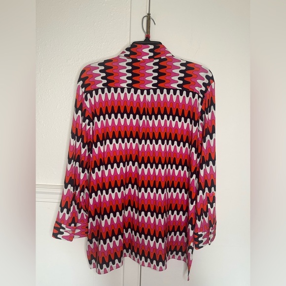 VILAGALLO SARA SHIRT MULTICOLOUR POINT WAVES PRINT size 42 - Picture 5 of 12